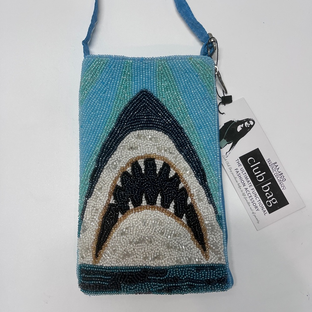 SOLD OUT - Beaded Shark Design Crossbody Club Bag
